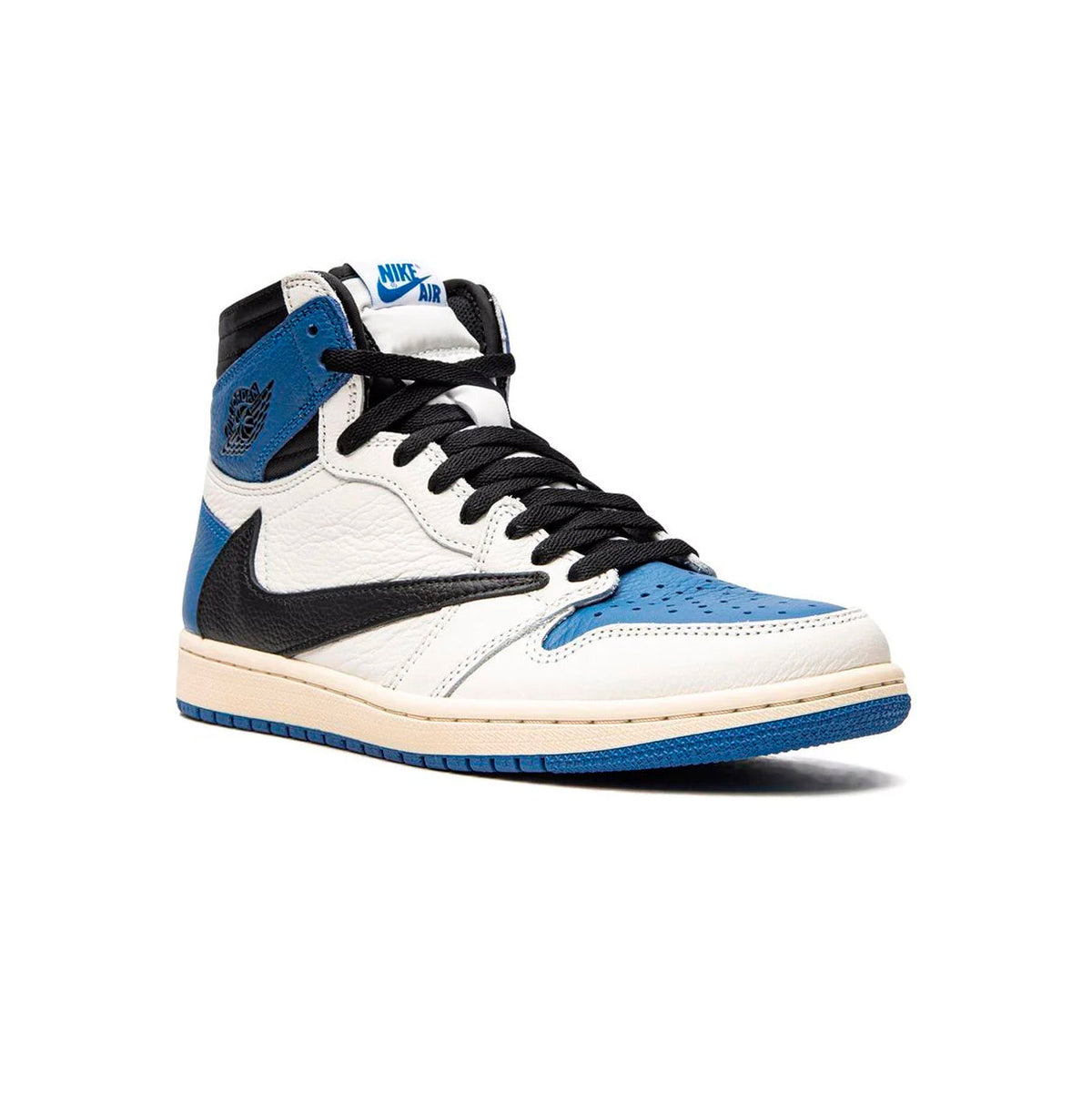 Air Jordan 1 High x Travis Scott Fragment Baskets Bleu Blanc Homme Femme - 2