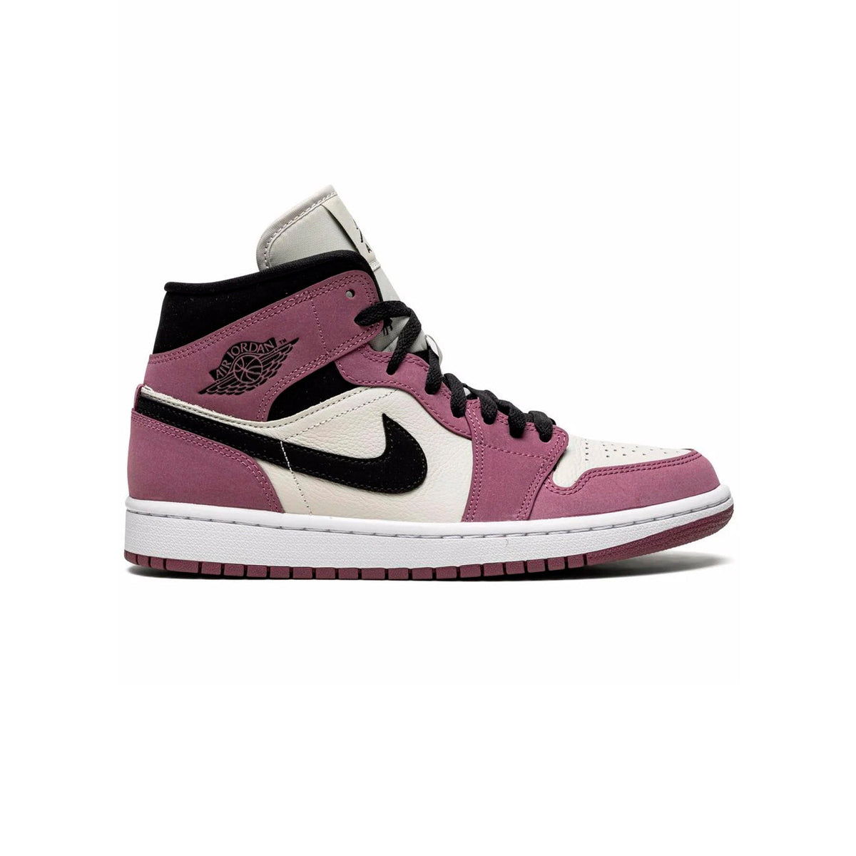 Air Jordan 1 Mid Berry Pink Baskets Rose Blanc Homme Femme - 1