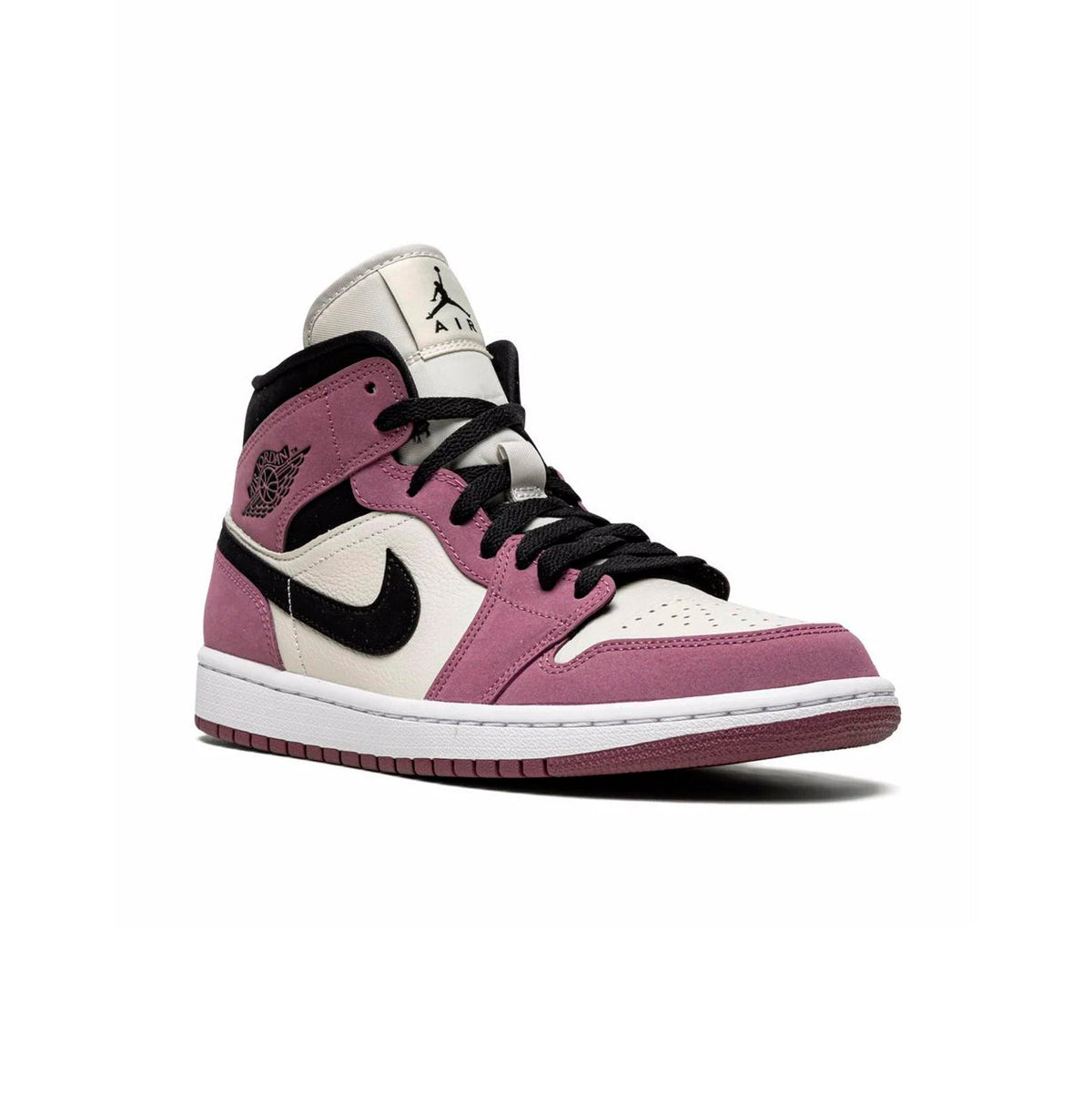 Air Jordan 1 Mid Berry Pink Baskets Rose Blanc Homme Femme - 2