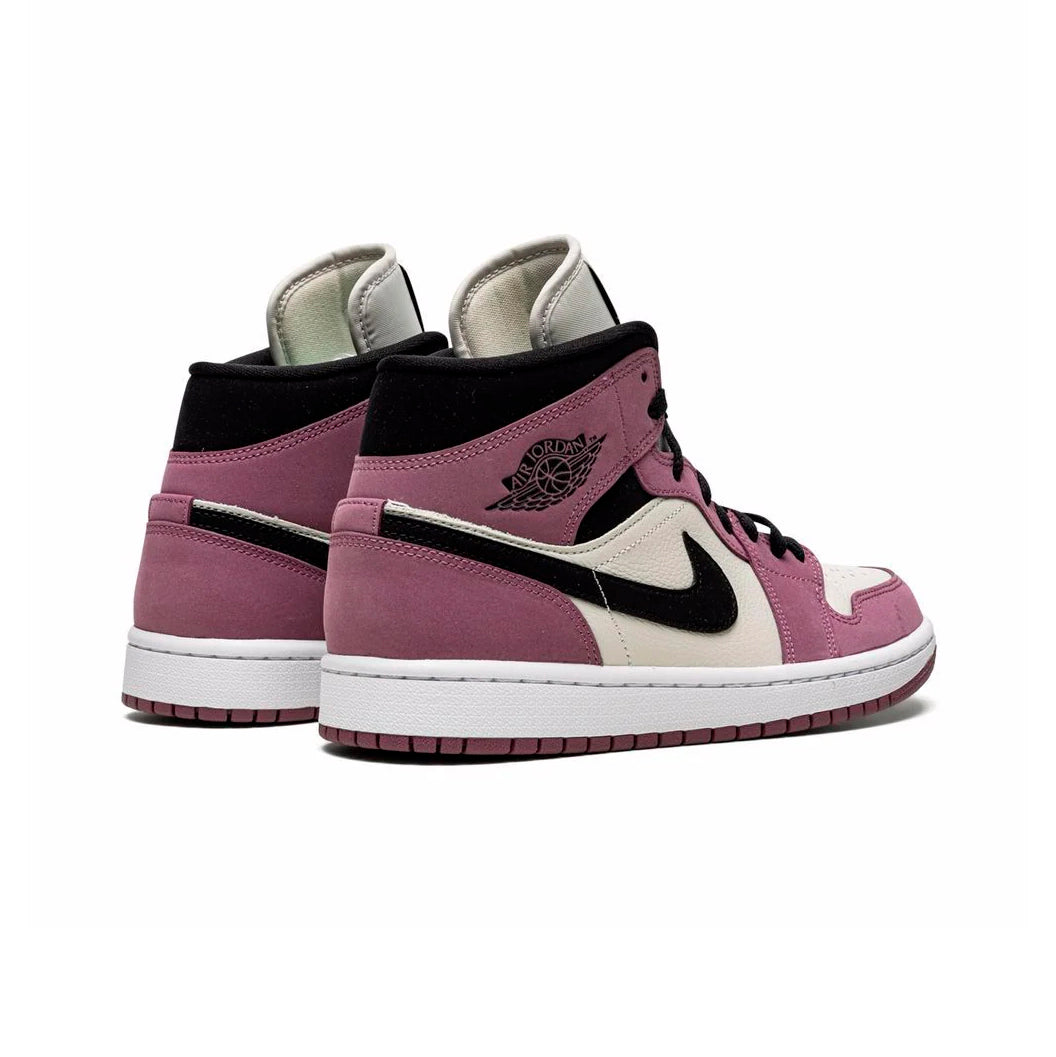 Air Jordan 1 Mid Berry Pink Baskets Rose Blanc Homme Femme - 3