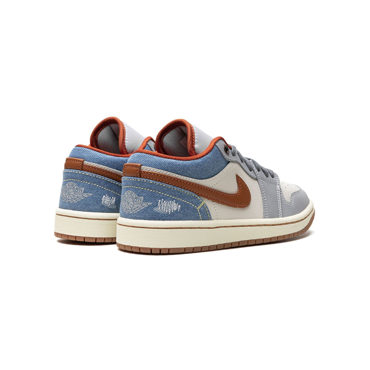 Air Jordan 1 Low Phantom Denim Baskets Bleu Beige Homme Femme - 3