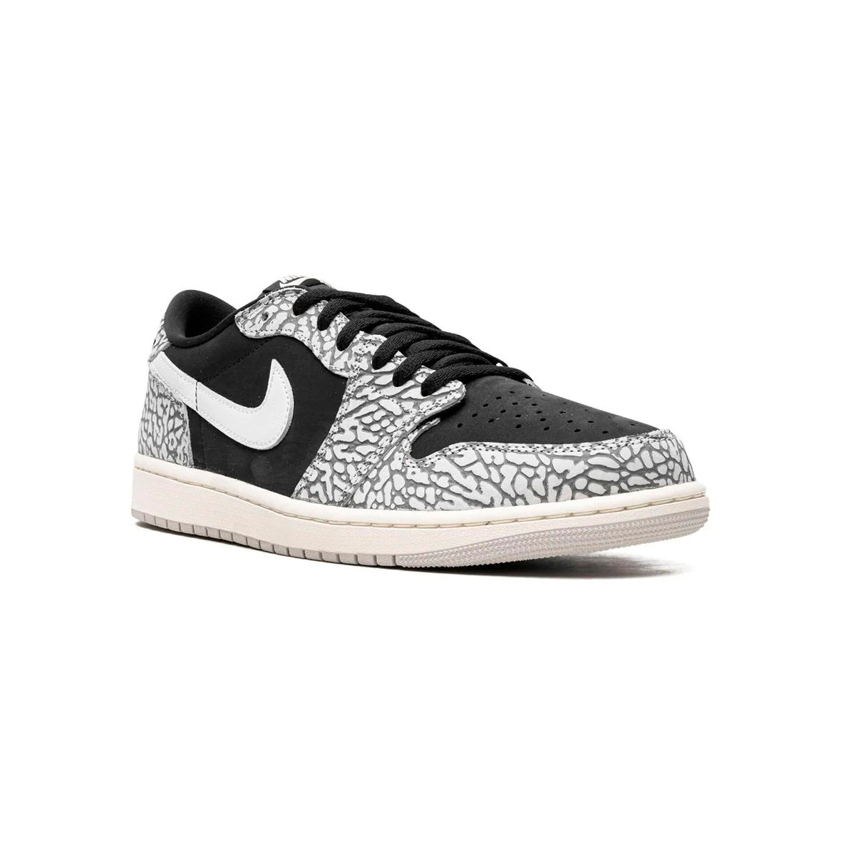Air Jordan 1 Retro Low Black Cement Baskets Noir Gris Homme Femme - 2