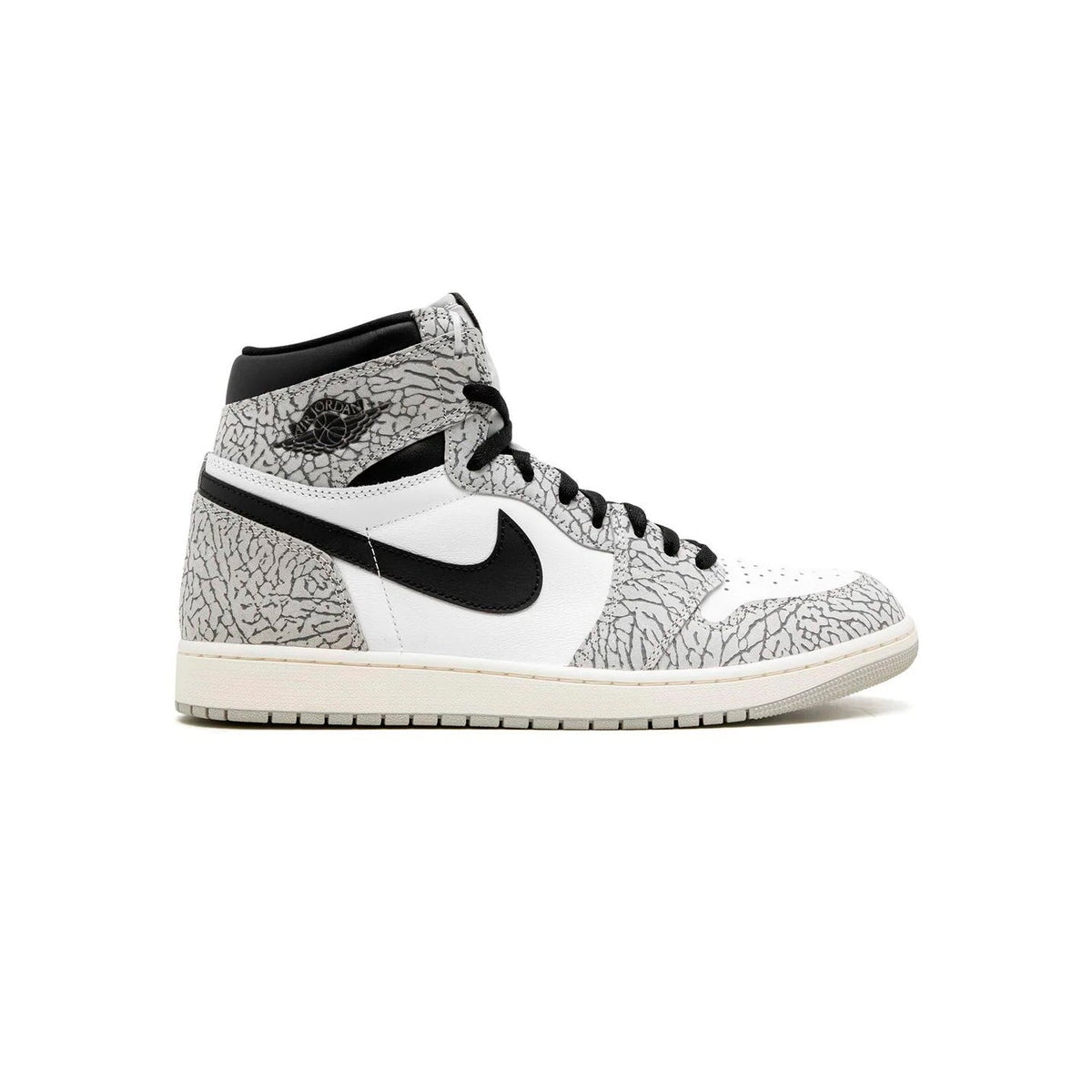 Air Jordan 1 High White Cement Baskets Blanc Gris Homme Femme - 1
