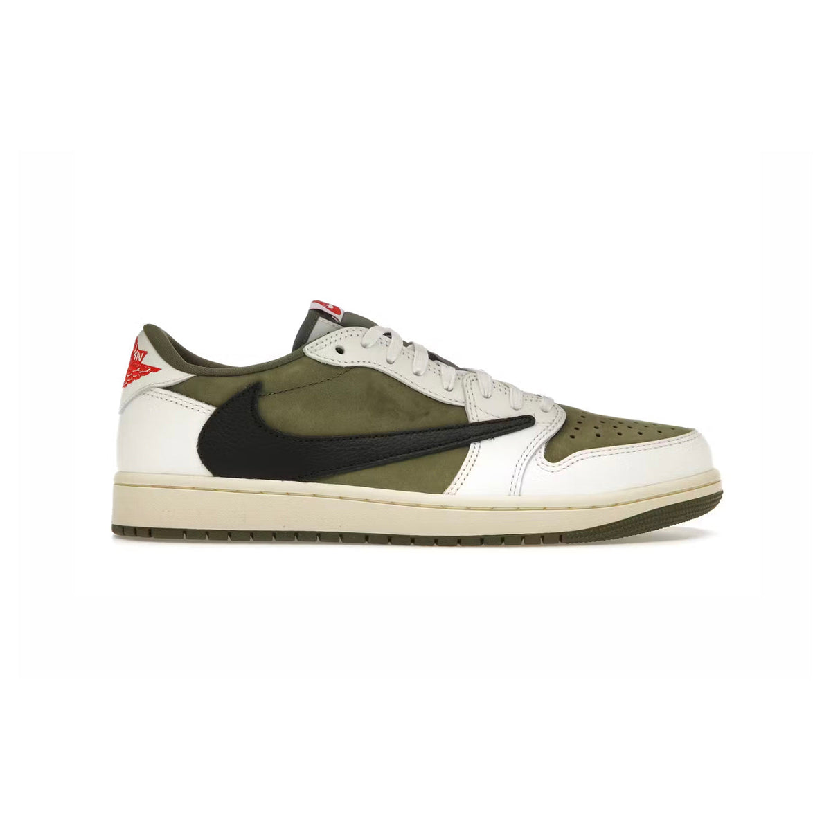 Air Jordan 1 Low x Travis Scott Medium Olive Baskets Vert Beige Homme Femme - 1