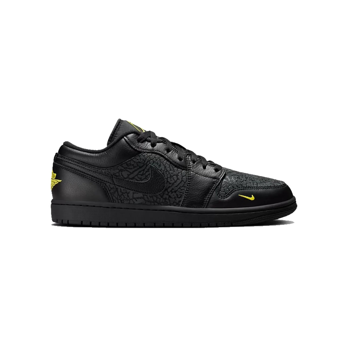 Air Jordan 1 Low Black Elephant Print Baskets Noir Gris Homme Femme - 1
