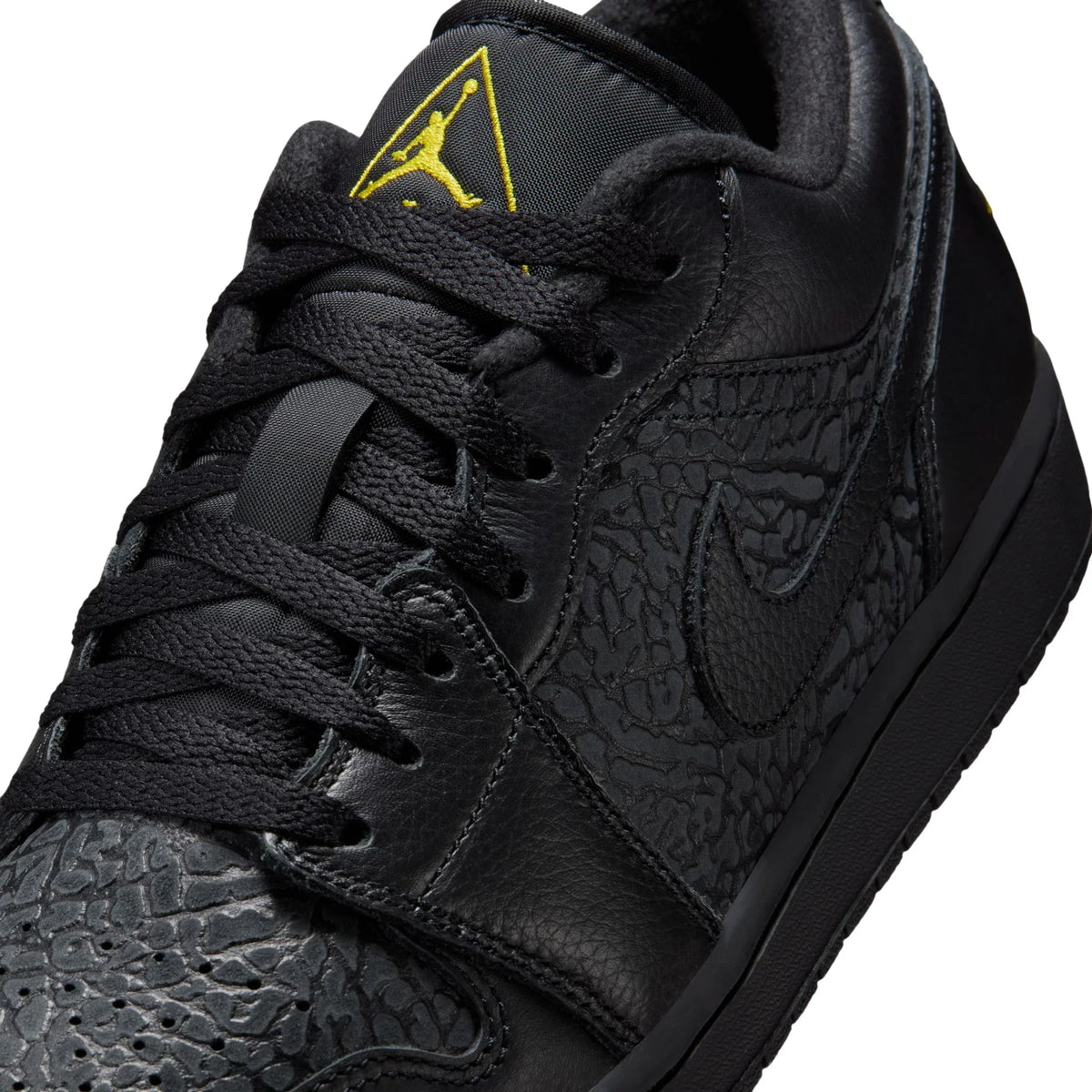 Air Jordan 1 Low Black Elephant Print Baskets Noir Gris Homme Femme - 4