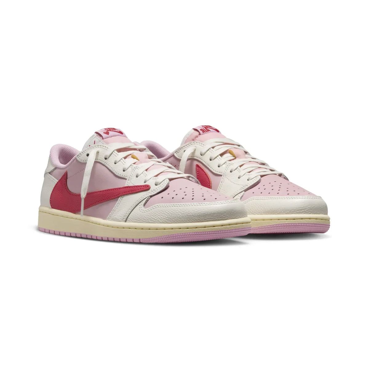 Air Jordan 1 Low x Travis Scott Tropical Pink Baskets Rose Beige Mixte - 2