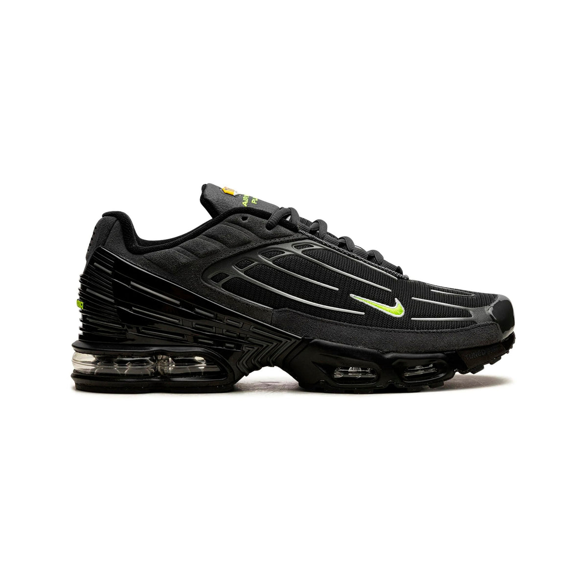 Nike Air Max Plus 3 Black Volt Baskets Noir Jaune Homme Femme - 1