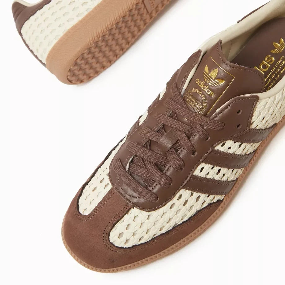 adidas Samba OG Basketweave Baskets Blanc Marron Homme Femme - 3