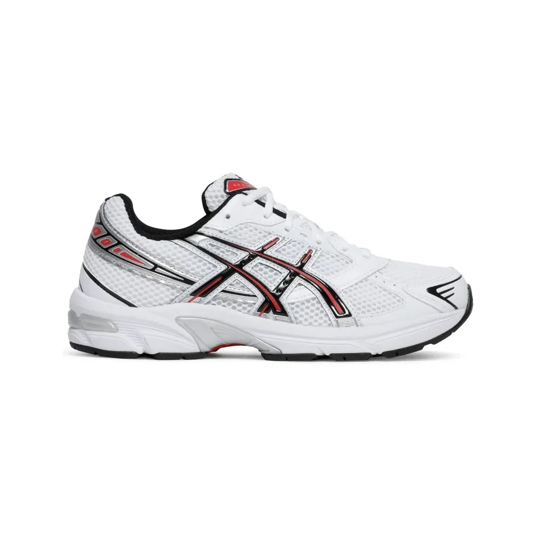 ASICS Gel-1130 White Electric Red Baskets Blanc Rouge Homme Femme - 1