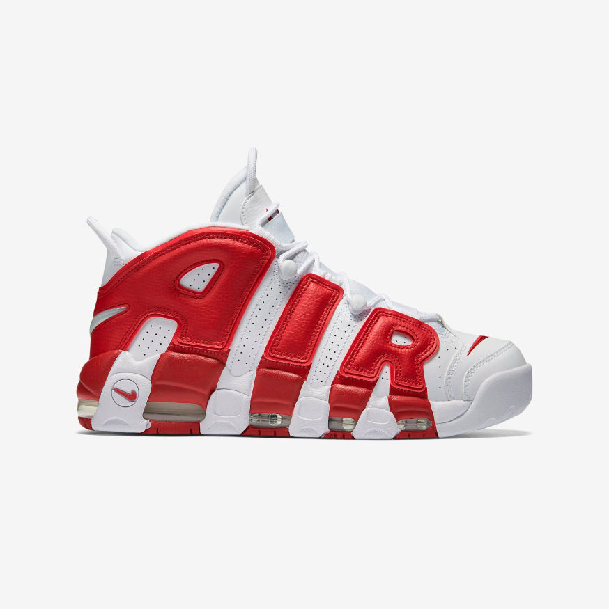 Nike Air More Uptempo Varsity Red Baskets Blanc Rouge Homme Femme - 1