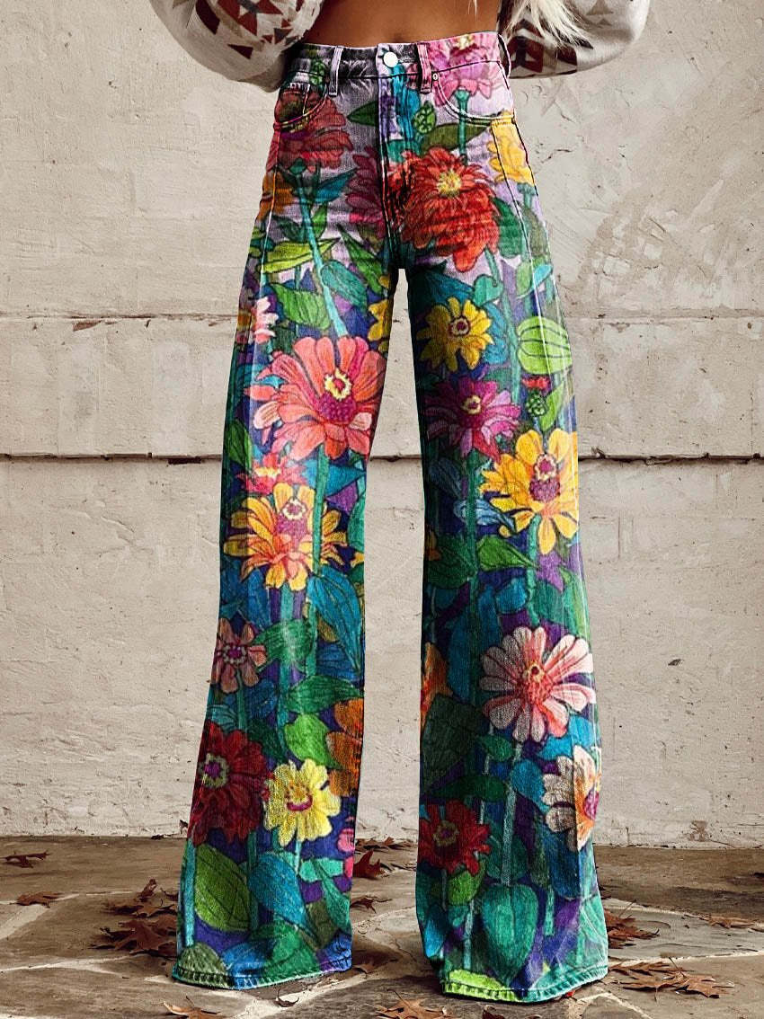 Pantalon Large Femme Imprimé Imprimé Abstrait - vue 6