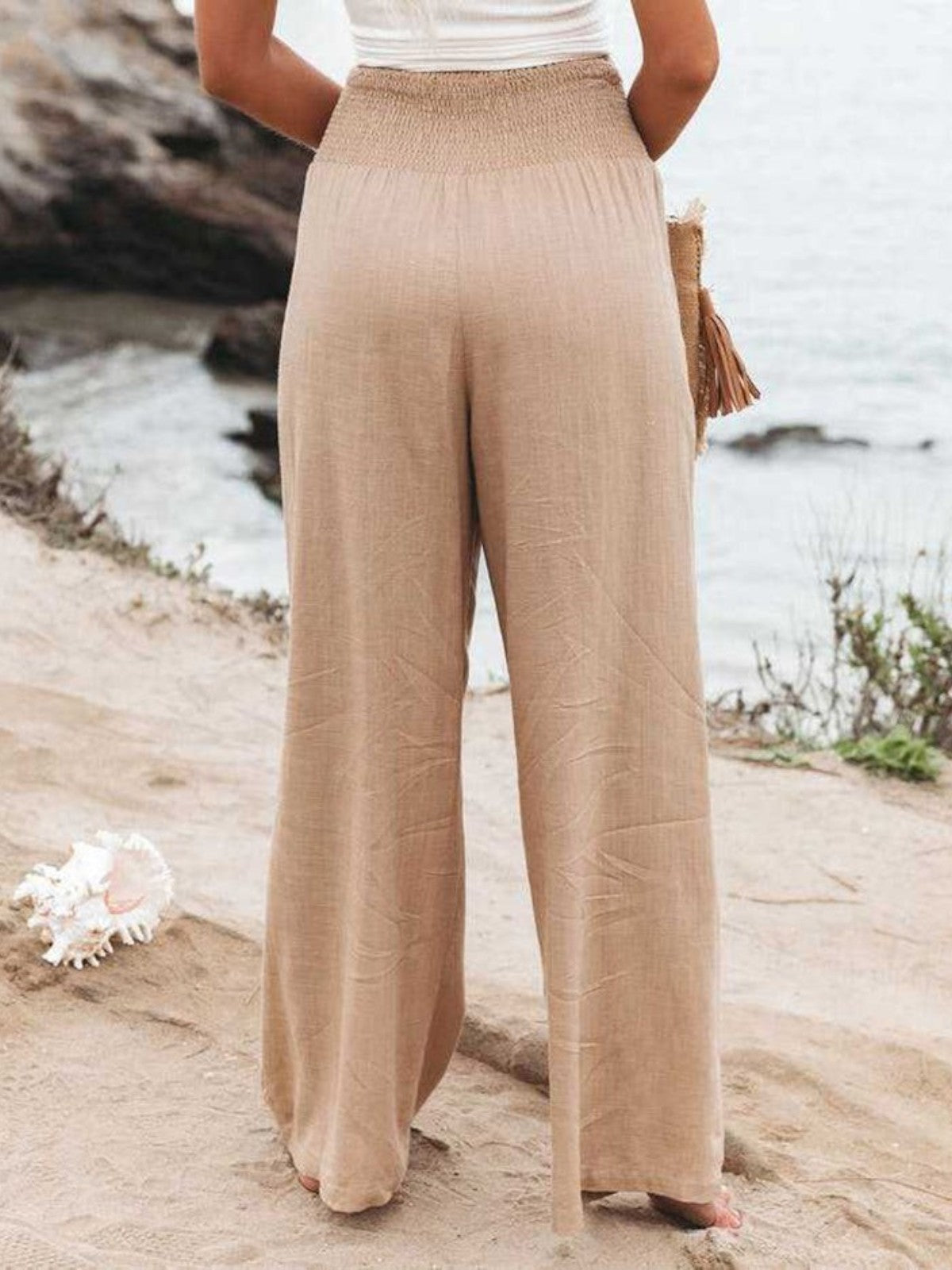 Thaliora - Pantalon femme à jambe large large