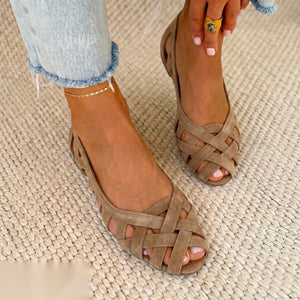Sandales Femme à Enfiler Beige - vue 1