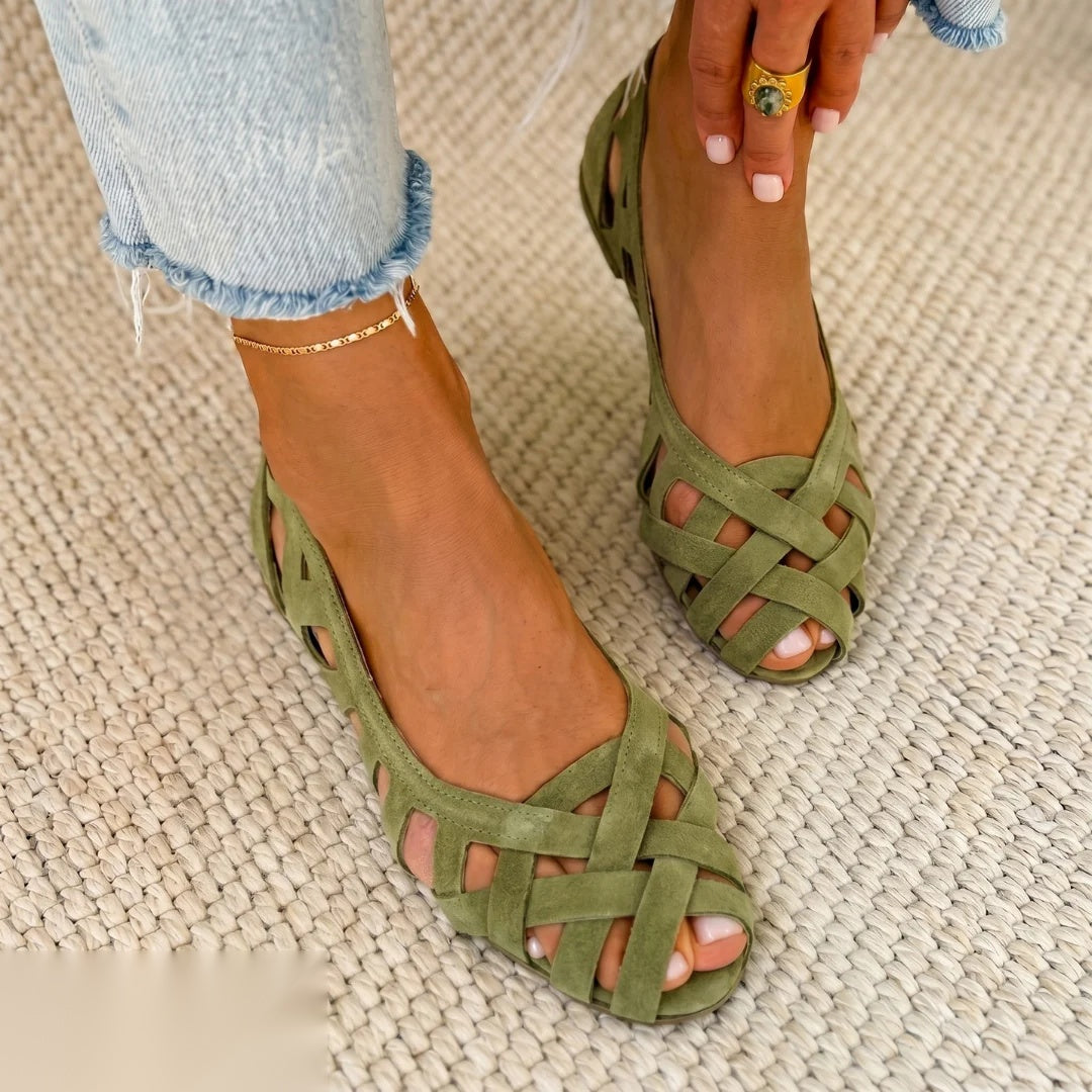 Sandales Femme à Enfiler Beige - vue 3