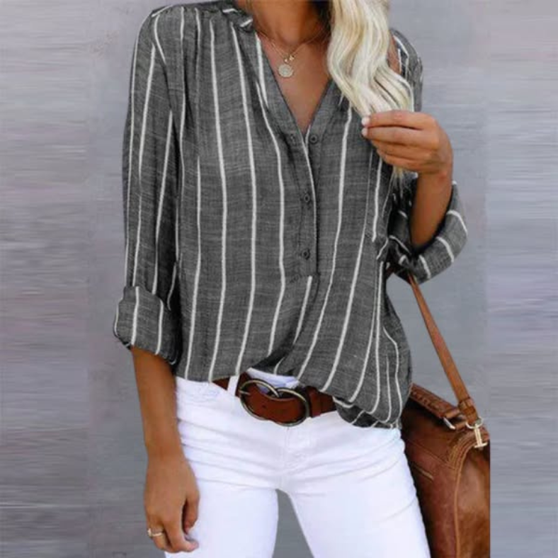 Blouse Femme Rayée Anthracite - vue 5