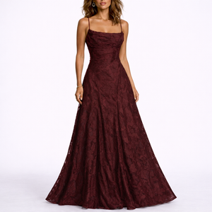 Robe Dos Nu Longue Fleurie Femme robe longue texturée en tissu léger et fluide, vue de face