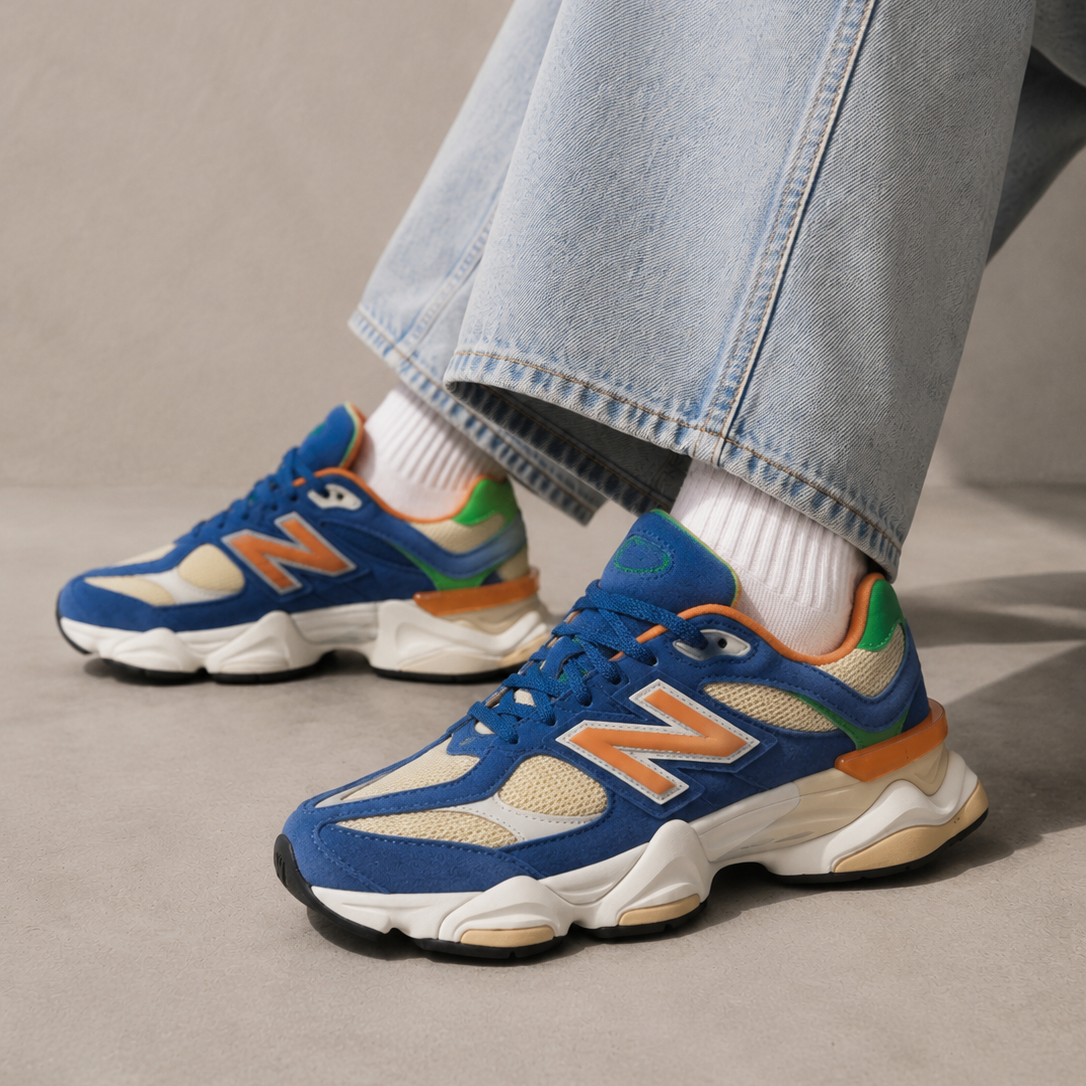 New Balance 9060 Baskets Bleu Beige Homme Femme - 5
