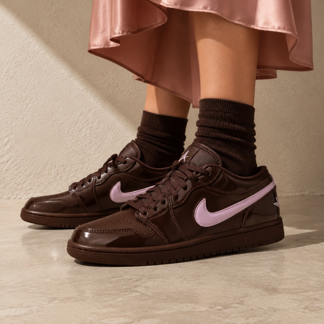 Air Jordan 1 Low Valentine's Day Chocolate Baskets Marron Rose Homme Femme - 6