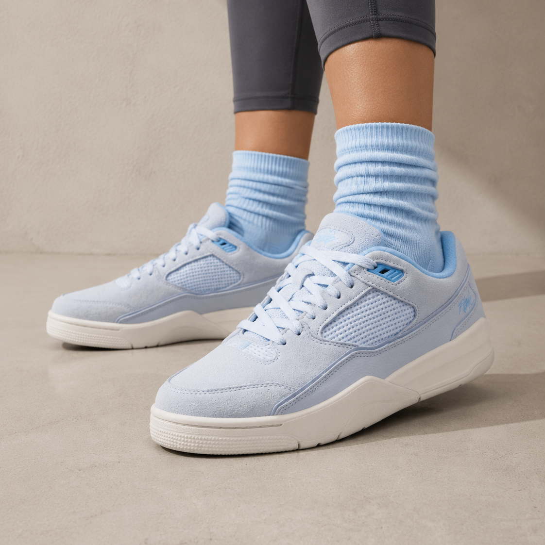 Jordan Flight Court Hydrogen Blue Baskets Bleu Blanc Homme Femme - 5