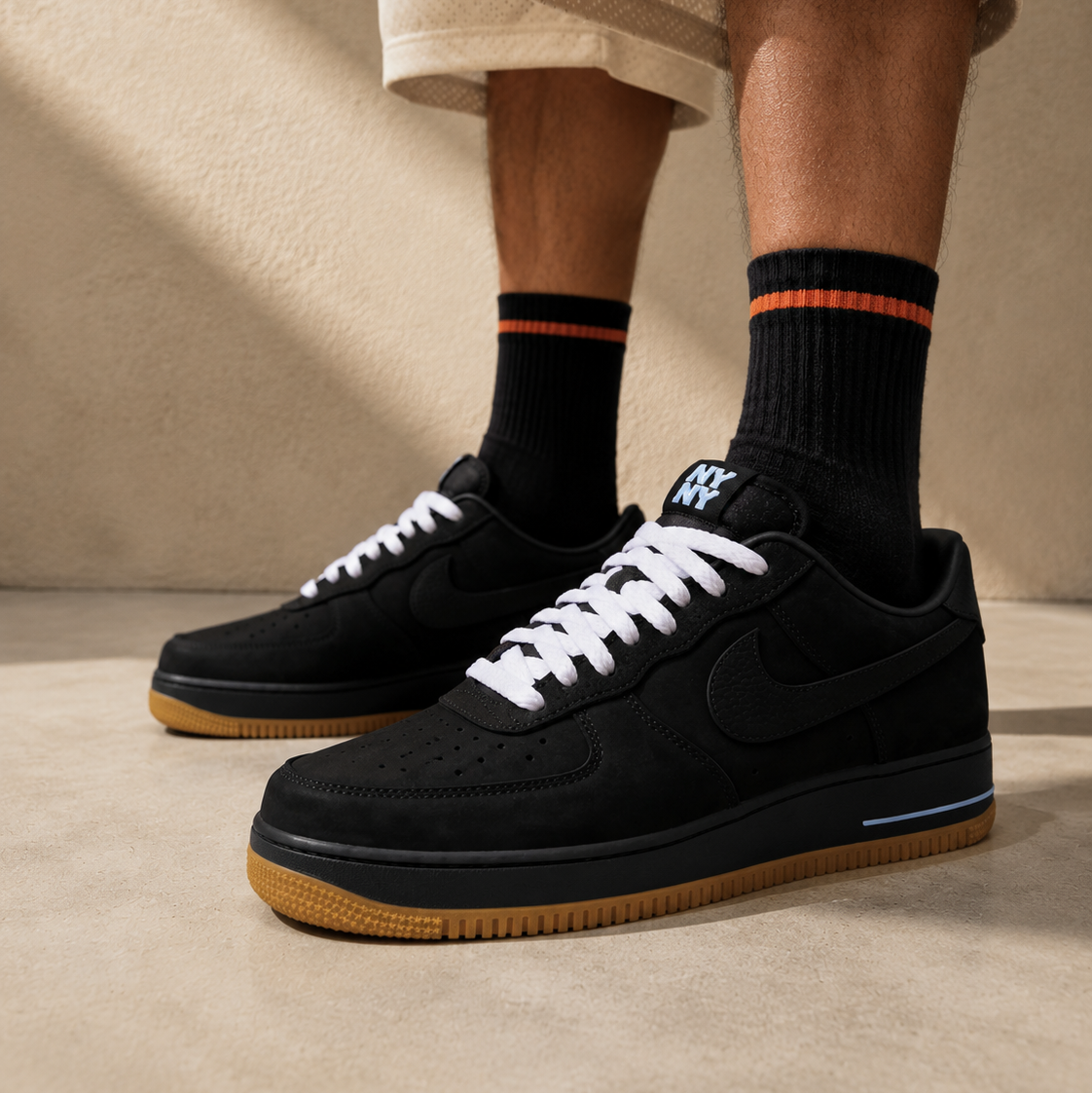 Nike Air Force 1 Low Ja Morant NY vs. NY Black Gum Baskets Noir Homme Femme - 5