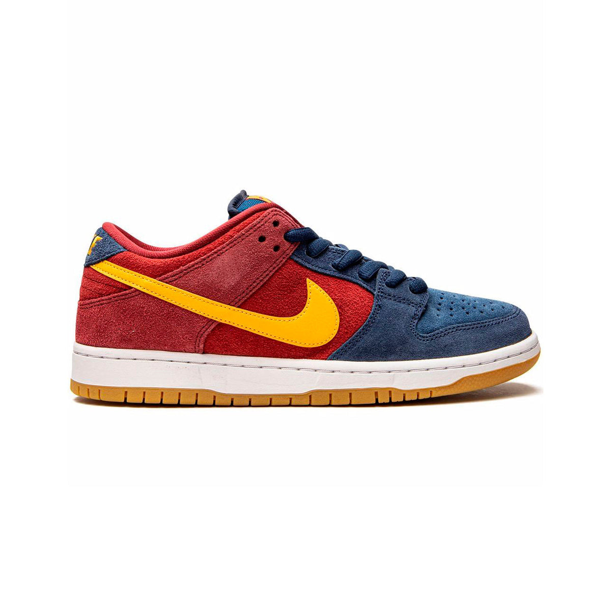 Nike SB Dunk Low Barcelona Catalonia Baskets Bordeaux Or Homme Femme - 1