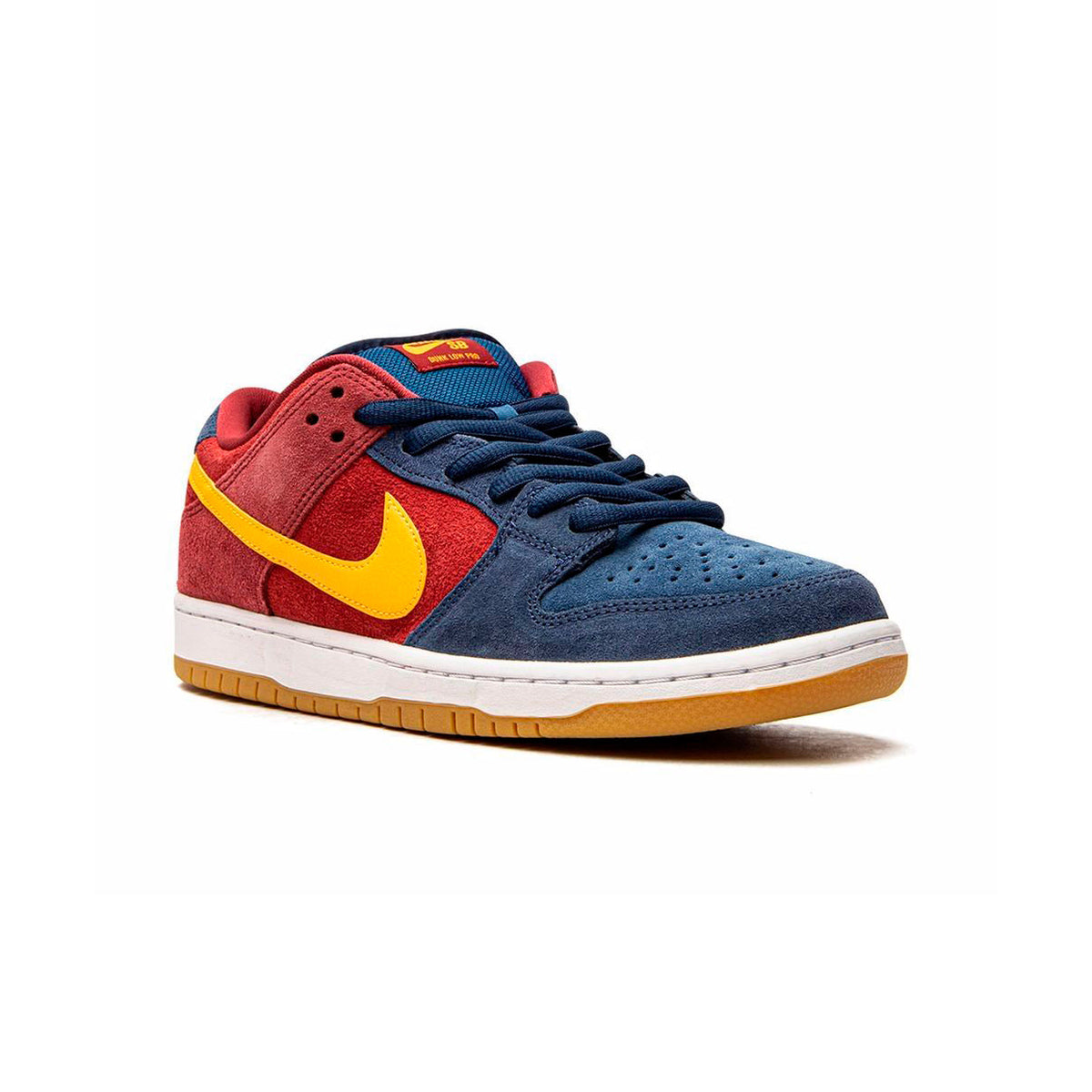 Nike SB Dunk Low Barcelona Catalonia Baskets Bordeaux Or Homme Femme - 2