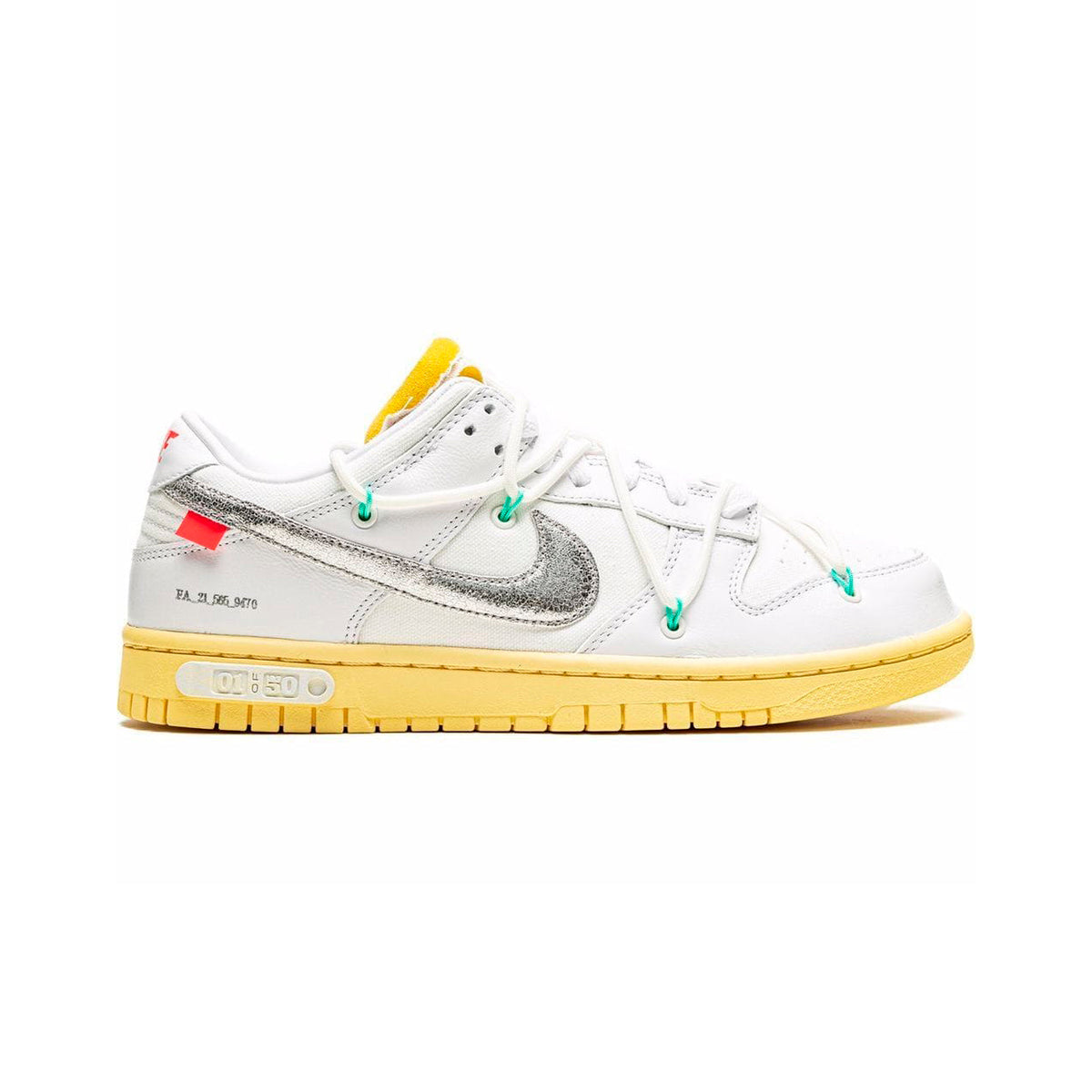 Nike Dunk Low x Off-White Lot 1 Baskets Blanc Gris Homme Femme - 1