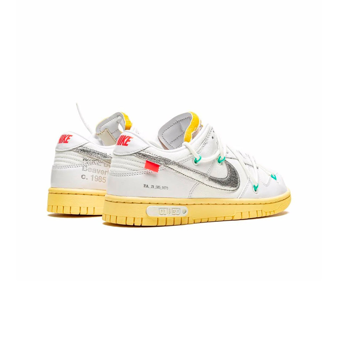 Nike Dunk Low x Off-White Lot 1 Baskets Blanc Gris Homme Femme - 3
