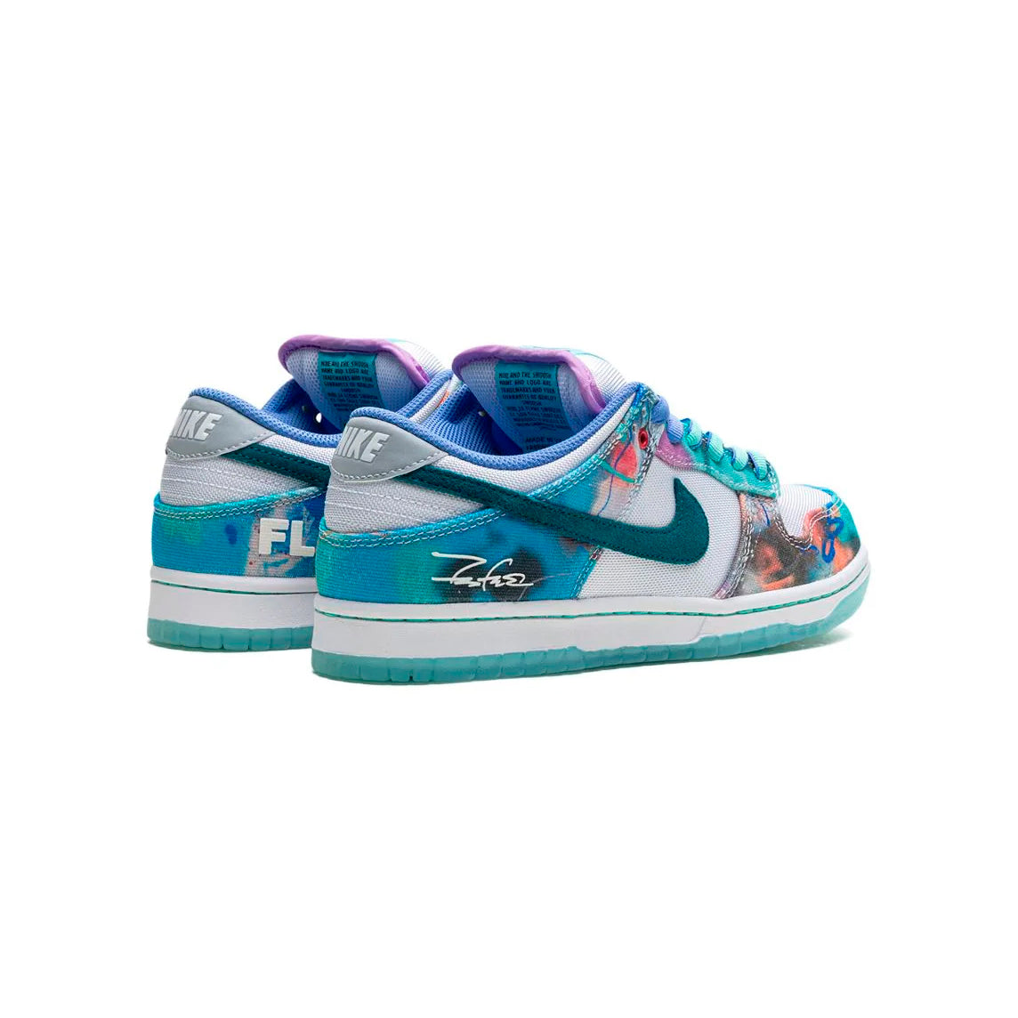 Nike SB Dunk Low x Futura Laboratories Aqua Teal White Baskets Bleu Blanc Mixte - 3