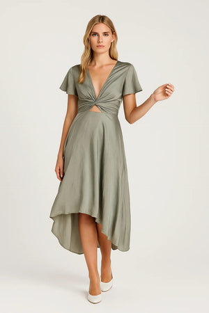 Robe Portefeuille Femme Midi Terracotta - vue 1