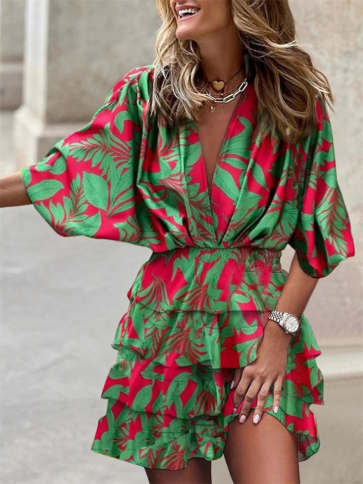 Robe Courte Femme à Volants Blanc - vue 5