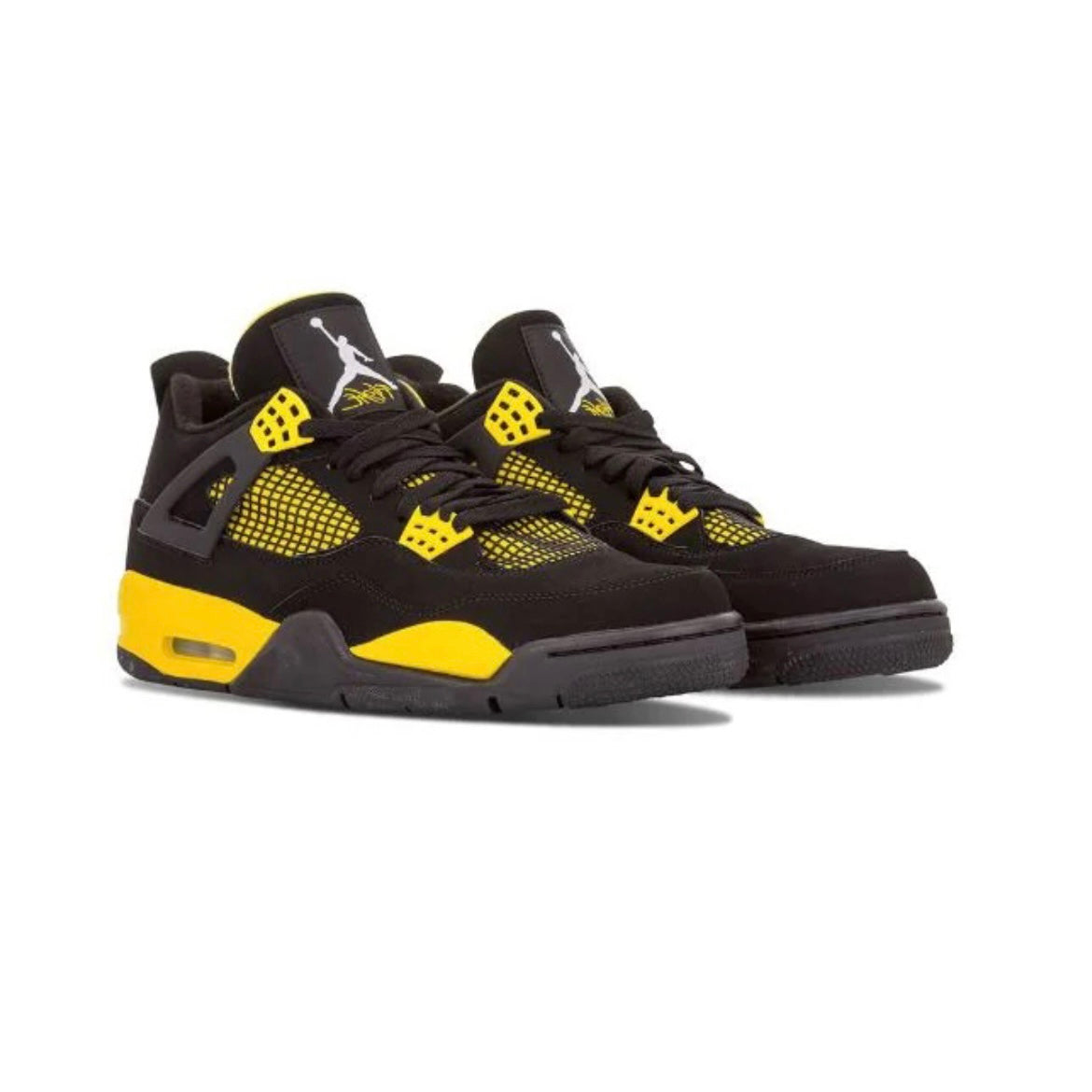 Air Jordan 4 Retro Thunder Baskets Noir Jaune Homme Femme - 3