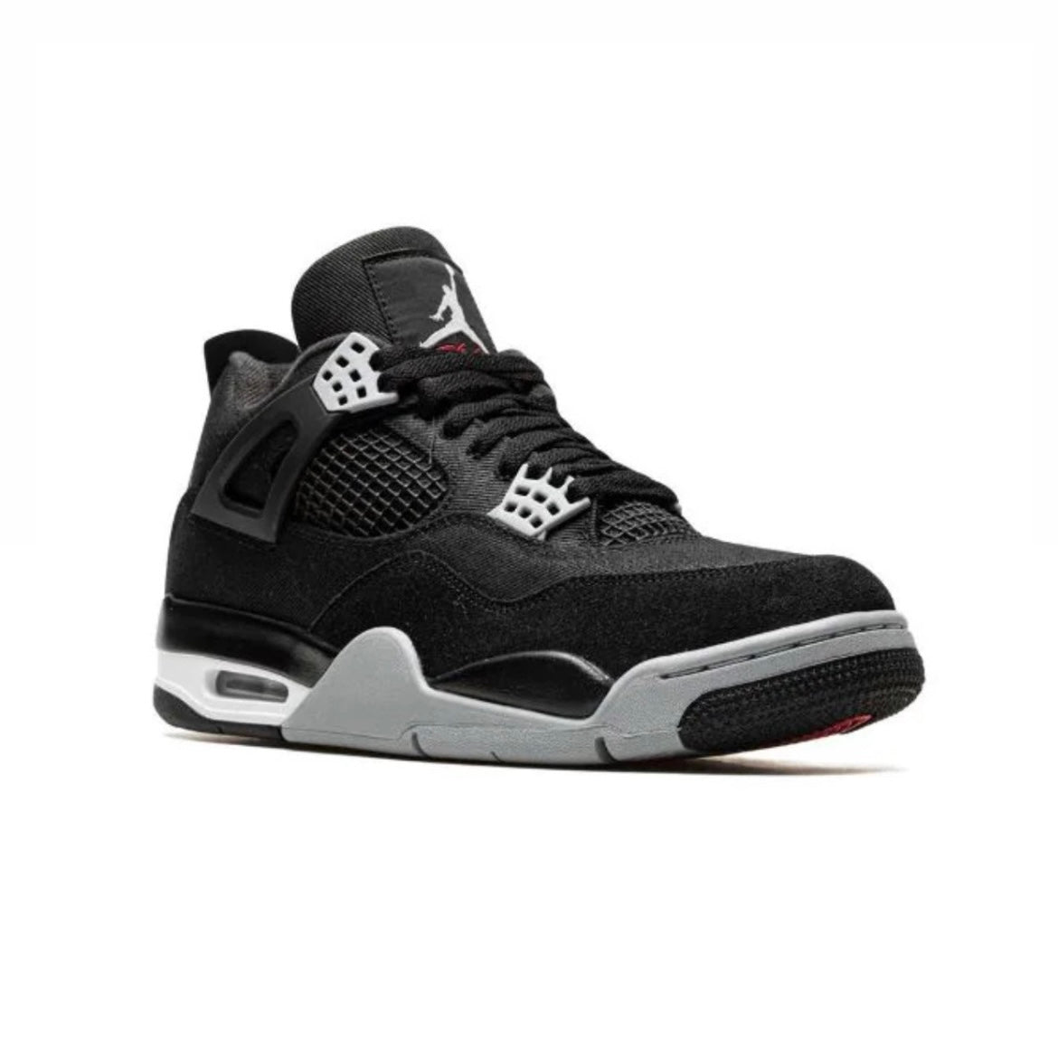 Air Jordan 4 Black Canvas Baskets Noir Blanc Homme Femme - 2