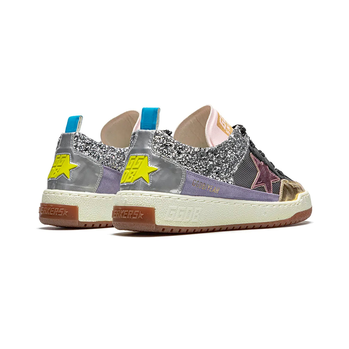 Golden Goose Yeah Baskets Argent Étoile Rose Femme - 2