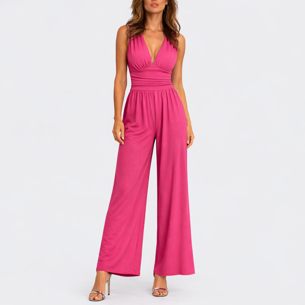 Combinaison Pantalon Femme - Combinaison Large Sans Manches Chic