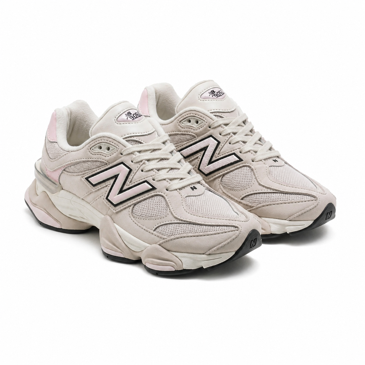 New Balance 9060 Baskets Blanc Cassé Rose Homme Femme - 2