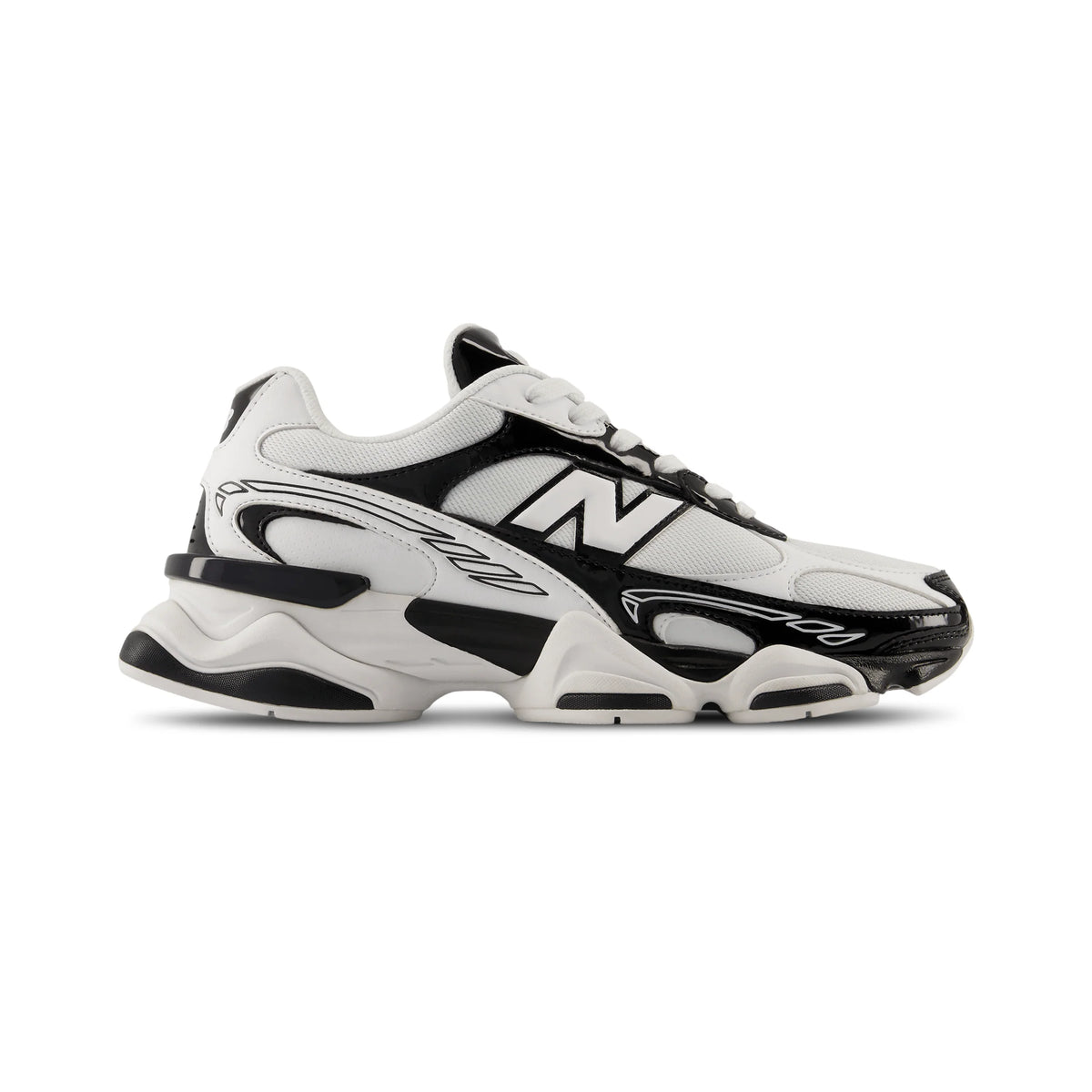New Balance 9060R Baskets Noir Blanc Homme Femme - 1