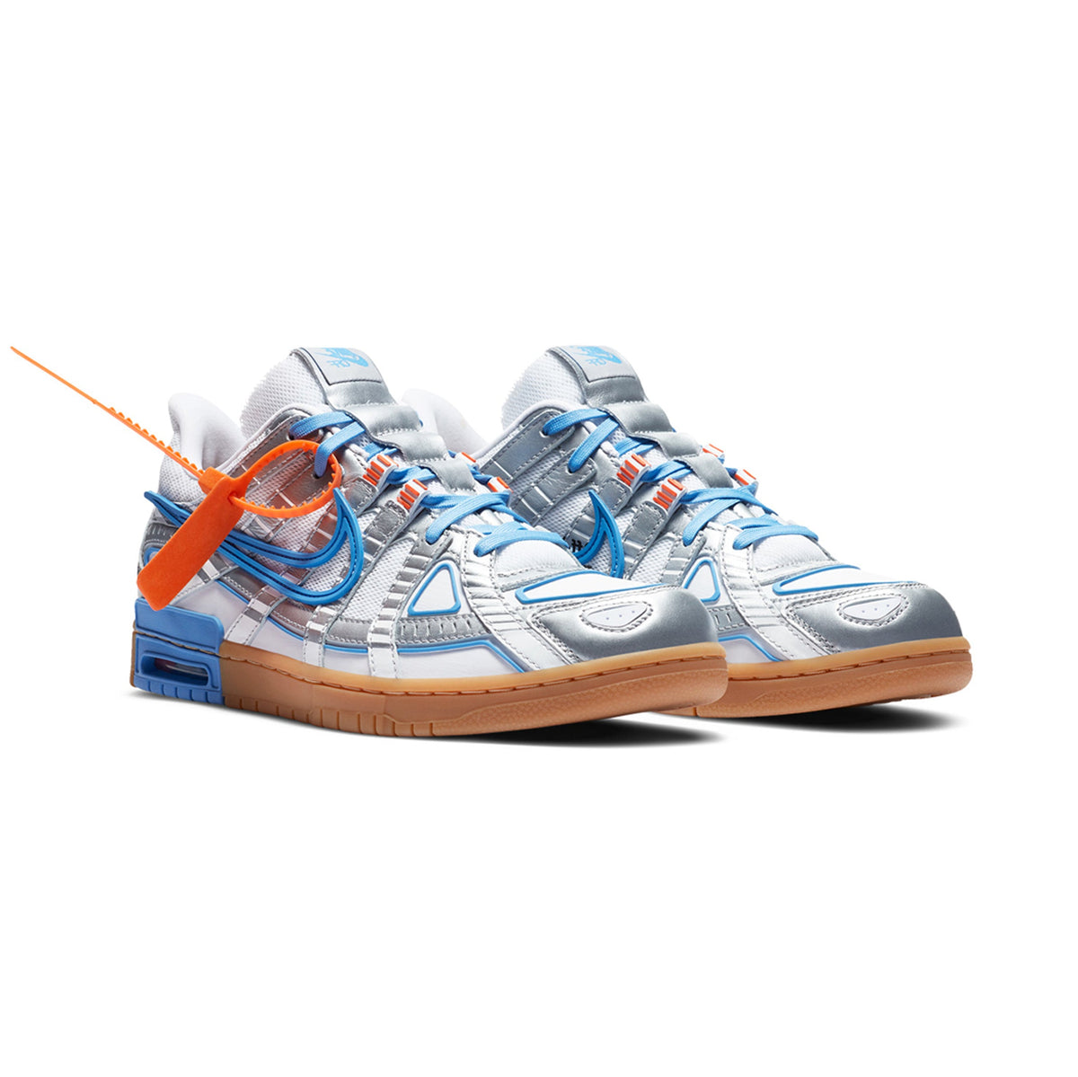 Nike Air Rubber Dunk x Off-White UNC Baskets Bleu Blanc Homme Femme - 2
