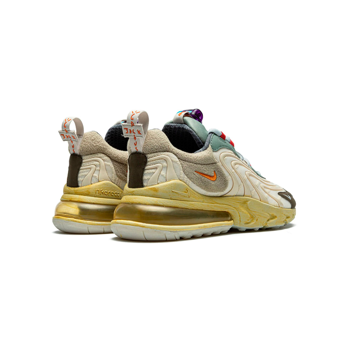 Nike Air Max 270 React x Travis Scott Cactus Trails Baskets Marron Beige Mixte - 3