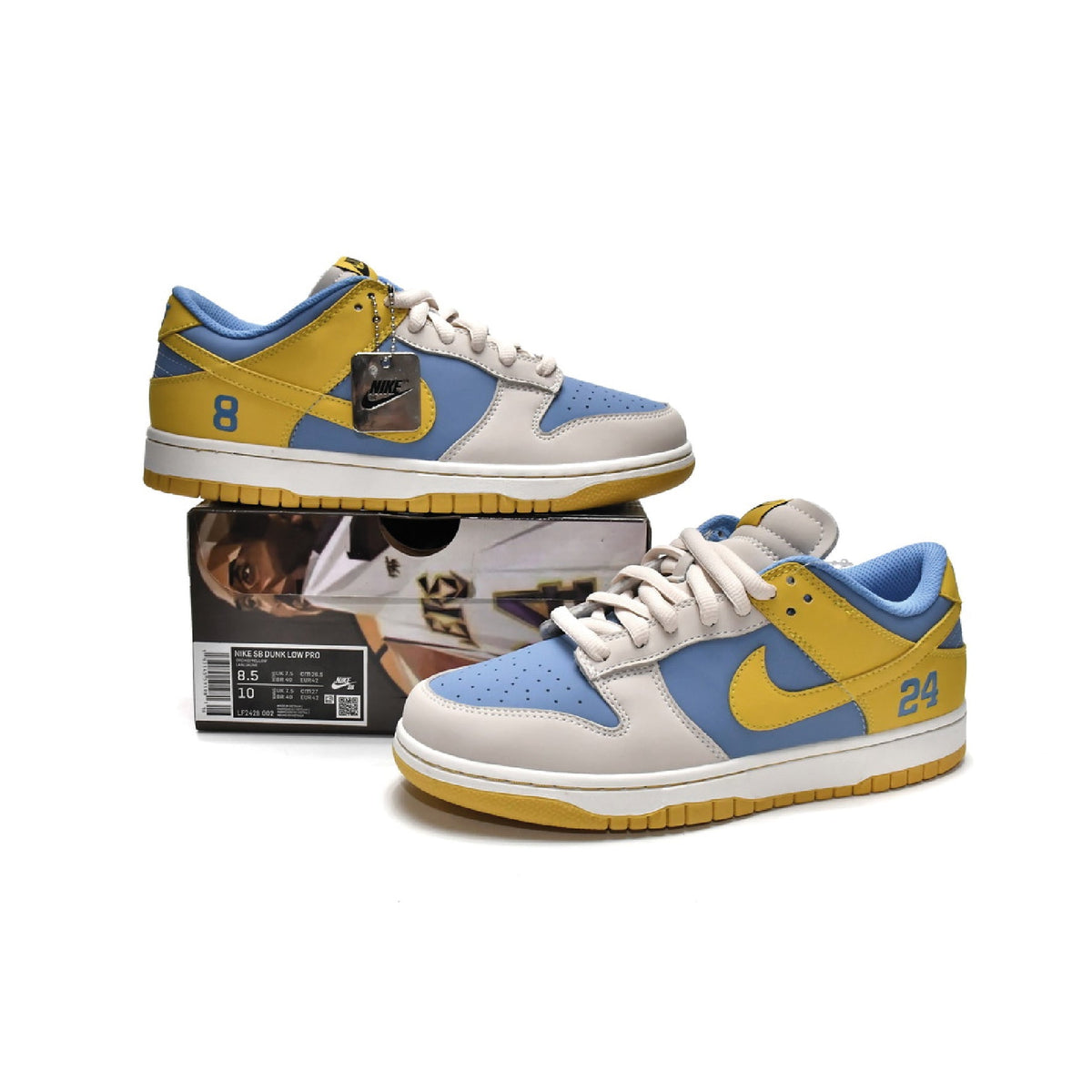 Nike Dunk Low Kobe Baskets Bleu Jaune Homme Femme - 4