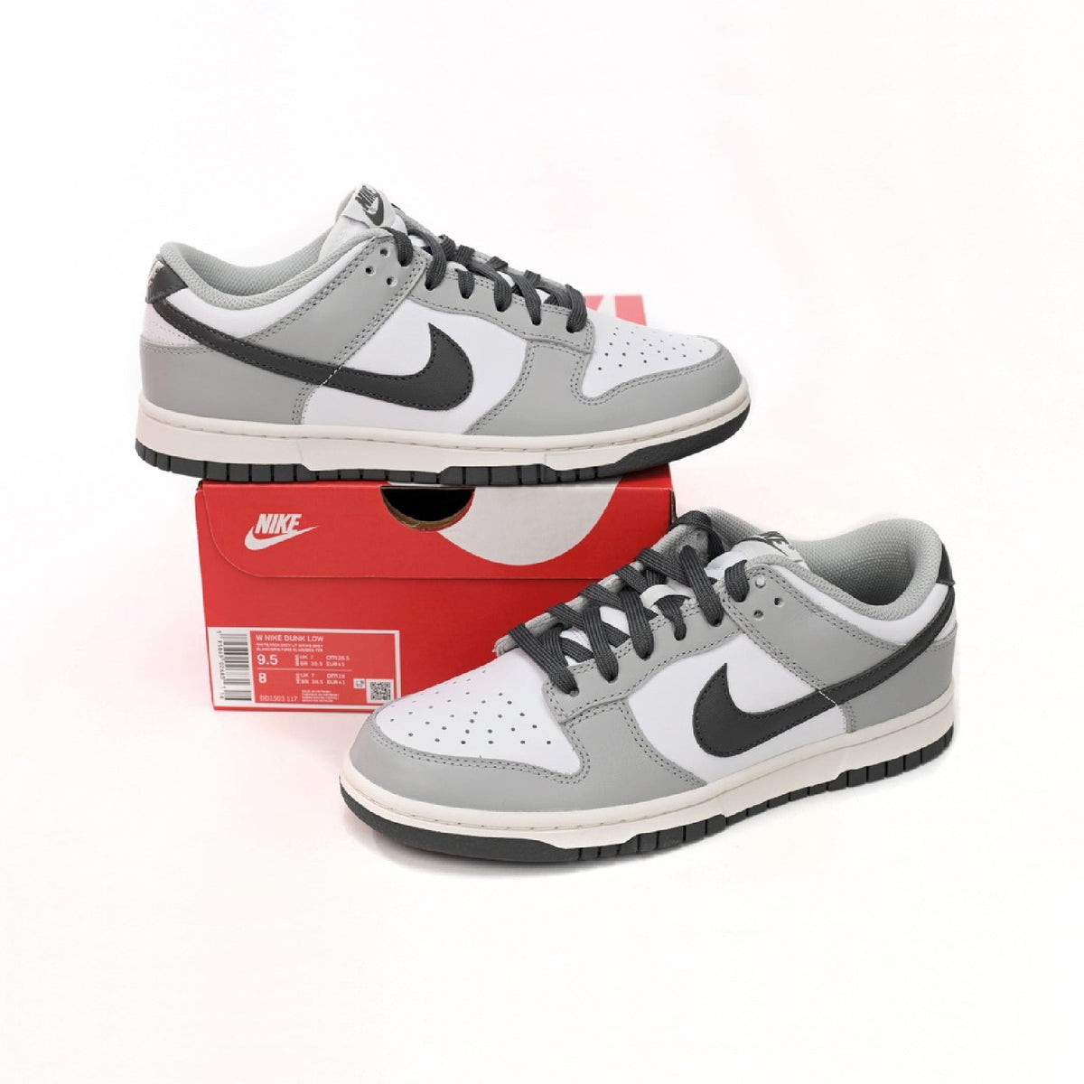 Nike Dunk Low Light Smoke Grey Baskets Gris Blanc Homme Femme - 4