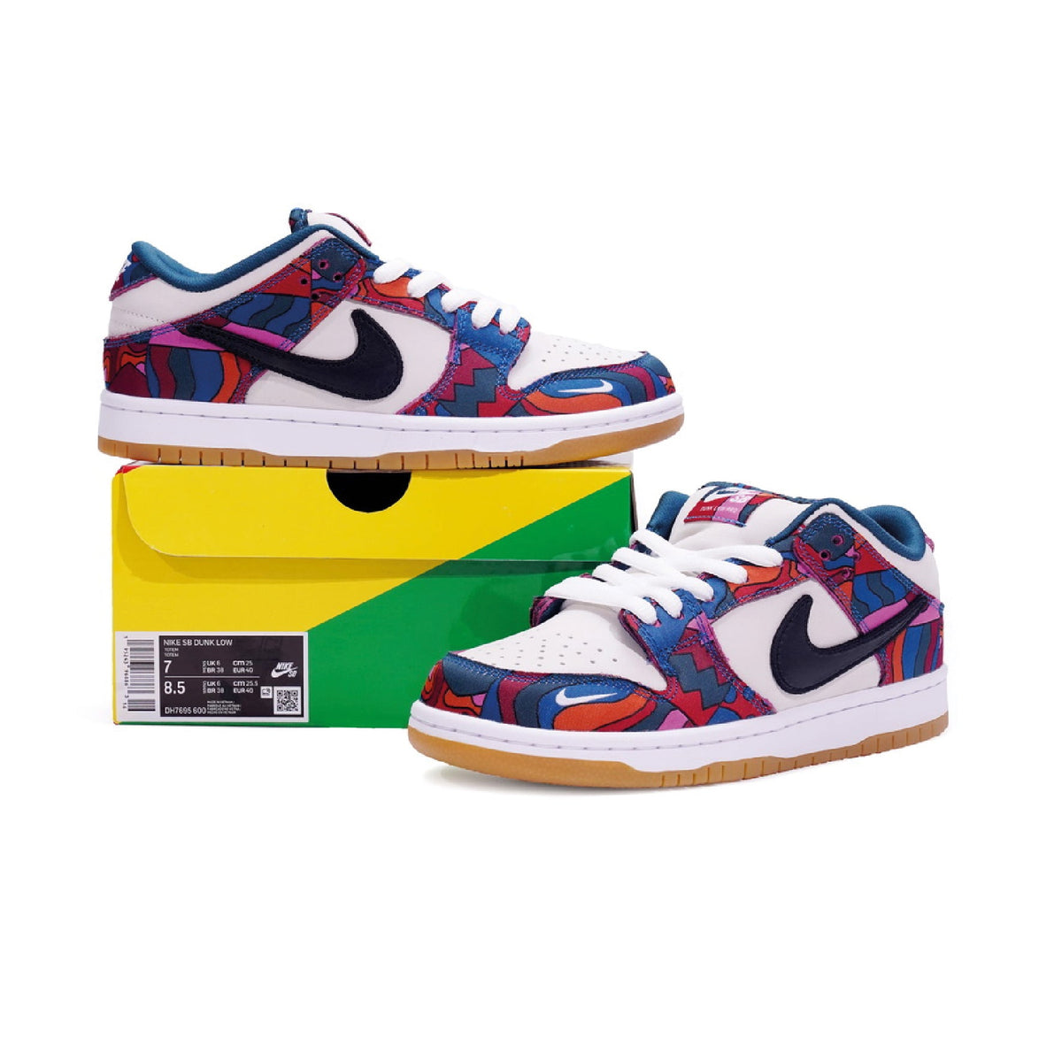 Nike SB Dunk Low x Parra Friends & Family Baskets Bleu Rose Homme Femme - 3