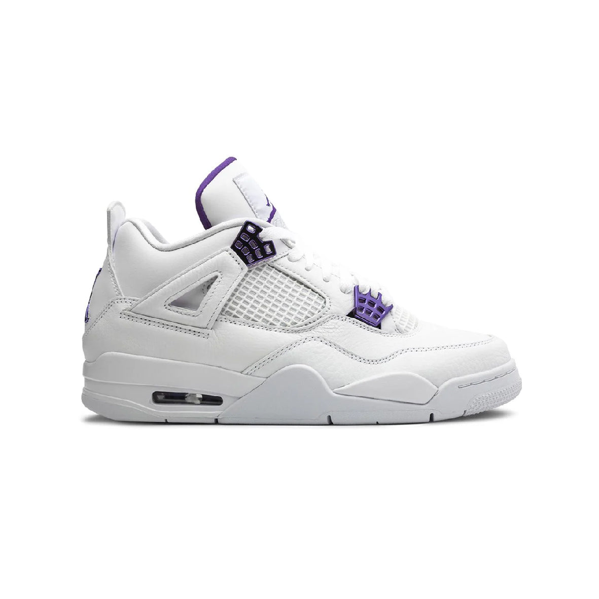 Air Jordan 4 Retro Metallic Purple Baskets Blanc Violet Homme Femme - 1