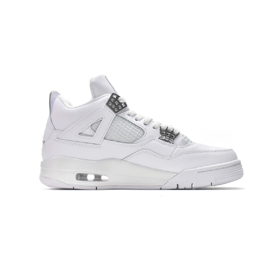 Air Jordan 4 Retro Pure Money Baskets Blanc Argent Homme Femme - 1