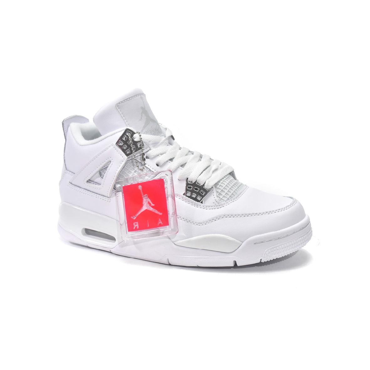 Air Jordan 4 Retro Pure Money Baskets Blanc Argent Homme Femme - 2