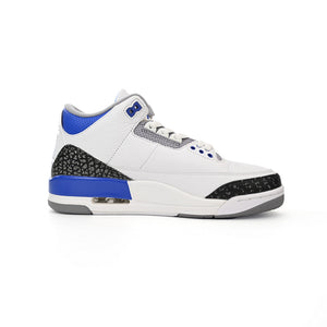 Air Jordan 3 Retro Racer Blue Baskets Blanc Bleu Homme Femme - 1