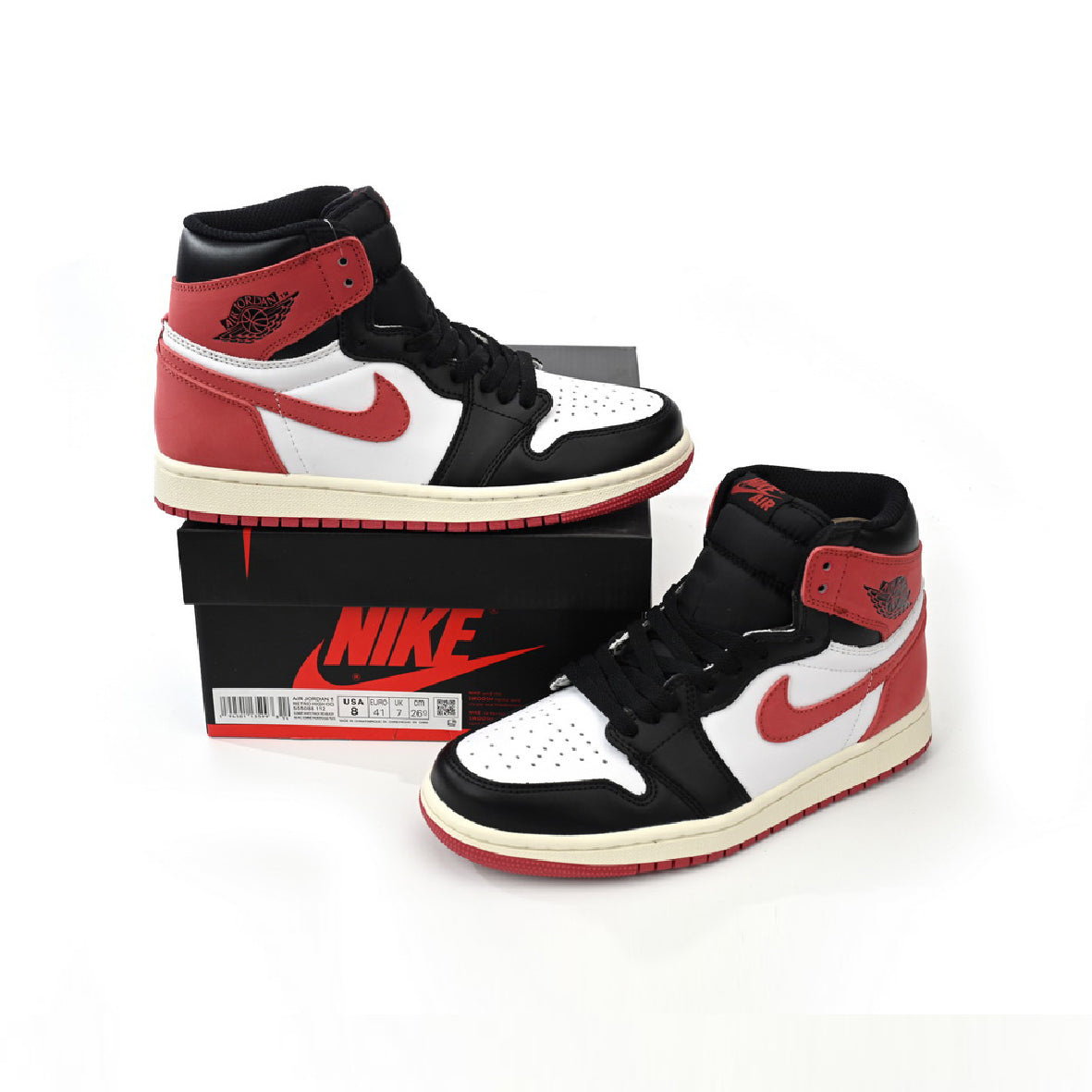 Air Jordan 1 Retro High OG Track Red Baskets Rouge Blanc Homme Femme - 4