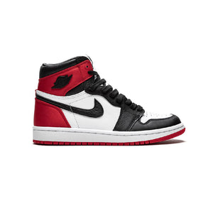 Air Jordan 1 Satin Black Toe Baskets Noir Rouge Homme Femme - 1
