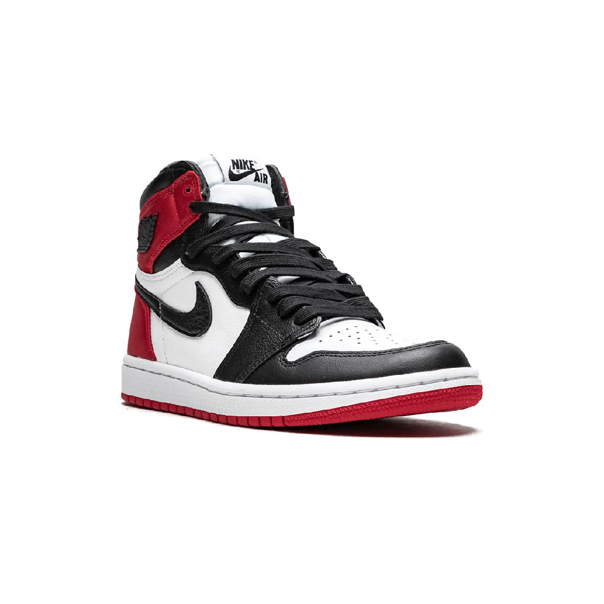 Air Jordan 1 Satin Black Toe Baskets Noir Rouge Homme Femme - 2